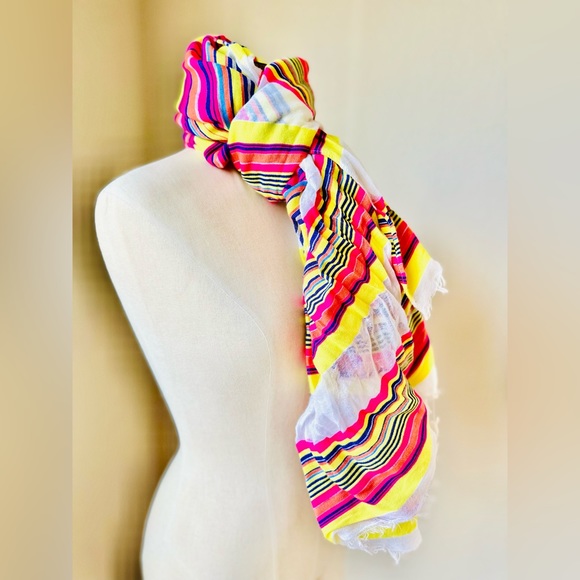 Sunrise Serape Striped Boho Scarf - Picture 4 of 8